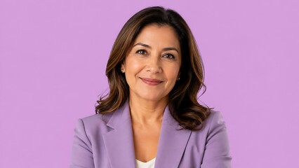 Fototapeta premium Hispanic female professional mentor representing career guidance, knowledge sharing, workplace coaching, leadership development and employee growth in business today