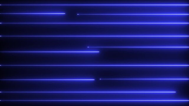 Neon blue glowing horizontal lines abstract background, futuristic digital data stream motion cyberpunk technology interface overlay.