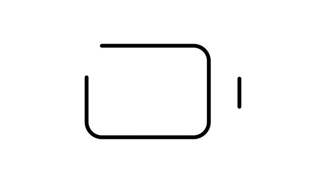 Simple line drawing of an empty or low battery icon on a white background, indicating a depleted power source.