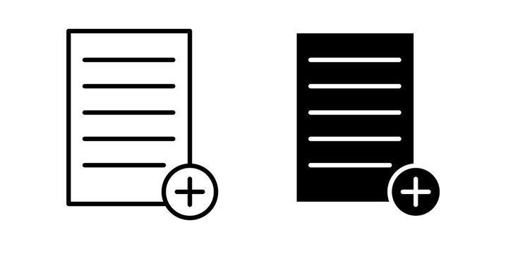 Add document icon lineart symbol pack