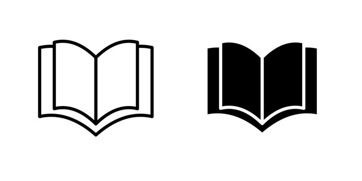 open book icon lineart symbol pack