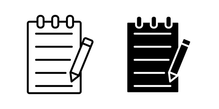 Notepad icon lineart symbol pack