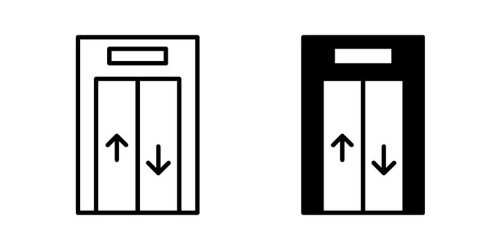 Elevator icon lineart symbol pack