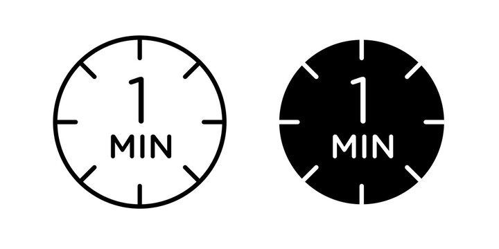 1 minute icon lineart symbol pack