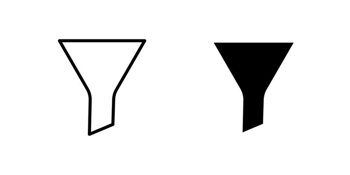 Funnel icon lineart symbol pack