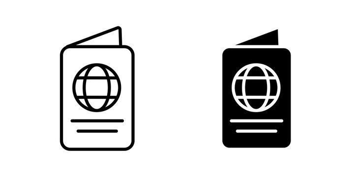 Passport icon lineart symbol pack