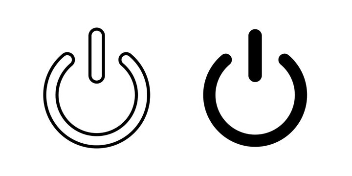 Power button icon lineart symbol pack