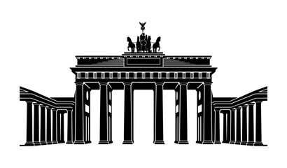 Minimal Brandenburg Gate Berlin Architecture Icon © HARUNOR