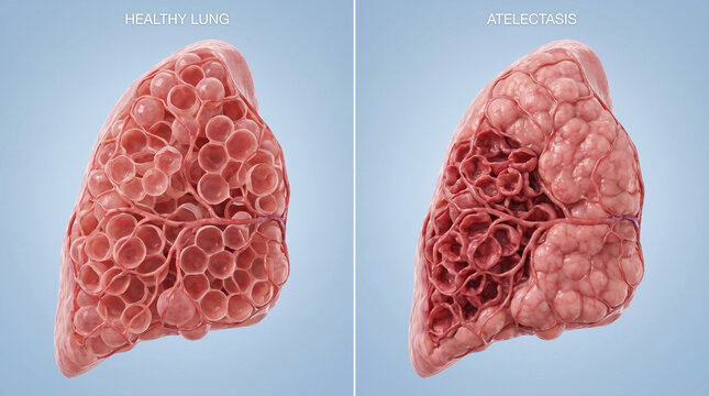 Healthy Lung and Atelectasis Medical Comparison