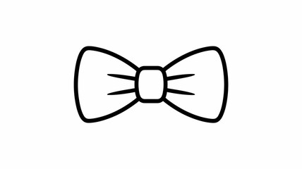 Fototapeta premium Simple minimalist mens bow tie outline design hand drawn doodle style vector illustration isolated on white background.