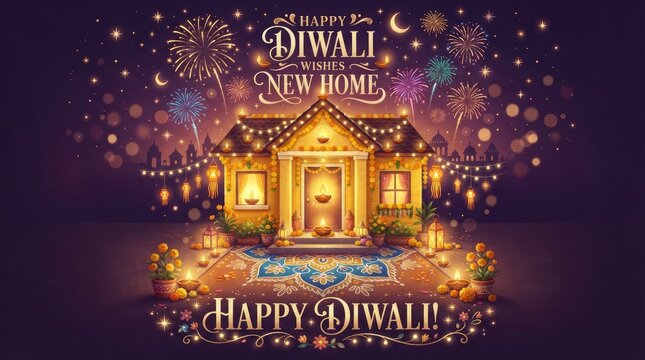 Diwali celebration with illuminated temple and fireworks display at night festival of lights night sky golden temple traditional decoration cultural festival religious cer
