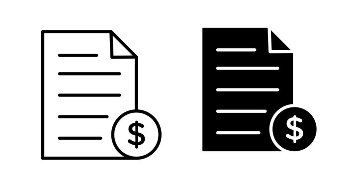 Bill paid icon minimal artwork set