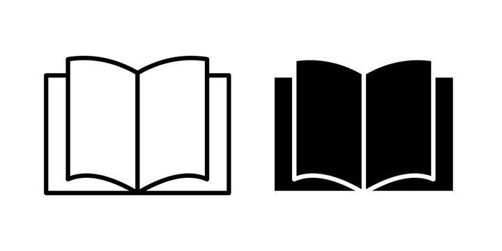 open book icon minimal artwork set