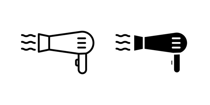 Blow dryer icon minimal artwork set