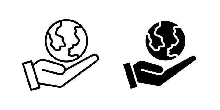 Save the earth icon minimal artwork set