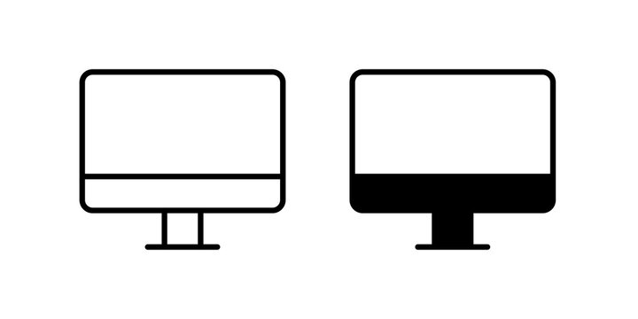 Desktop computer icon minimal artwork set