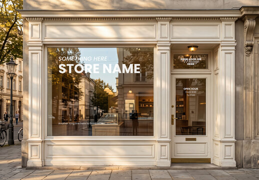 Storefront Mockup Windows on European Street