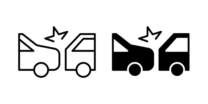Rear end collision icon minimal artwork set