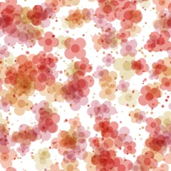 Nahtloses Muster in Rot und Orange mit Aster und Kirschbluete © nico