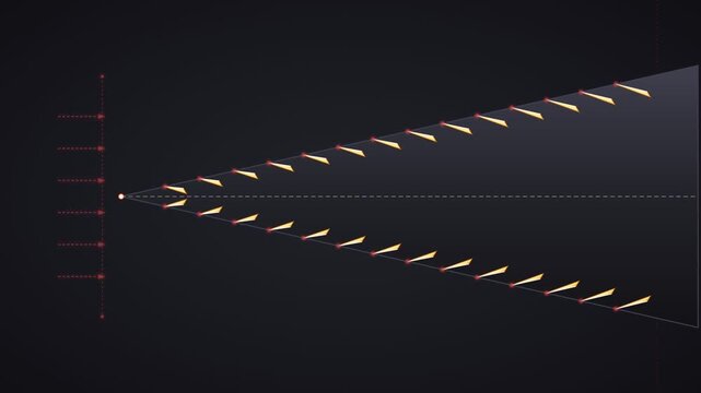Abstract scientific diagram illustrating wave propagation and physics principles