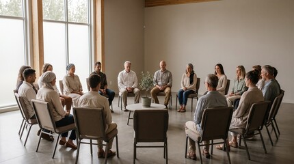 Obraz premium Multi-Faith Interfaith Gathering: Shared Silence and Respect
