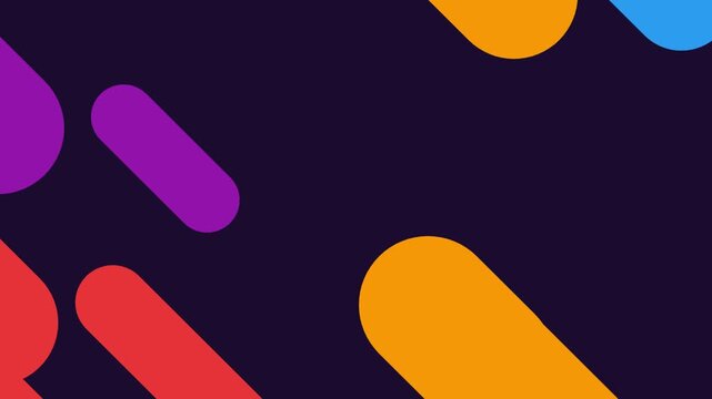 Abstract colorful capsule lines floating motion background rounded geometric shapes loop