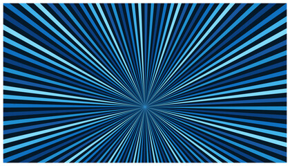 Obraz premium Bright blue sunburst background with thin lines radiating outwards for energetic graphics.