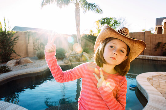 Fall Portrait of a Girl in Cowboy Hat