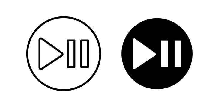 Play pause icon vector elements kit
