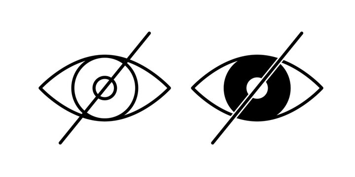 Eye crossed icon vector elements kit