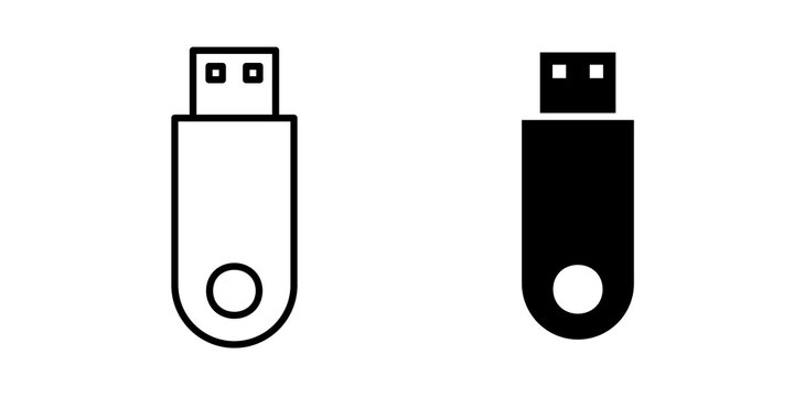 USB pendrive icon vector elements kit
