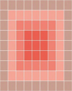 Vibrant coral pixel grid pattern for modern digital design backgrounds and textures