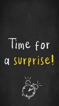 Time for a surprise on chalk board for vertical display