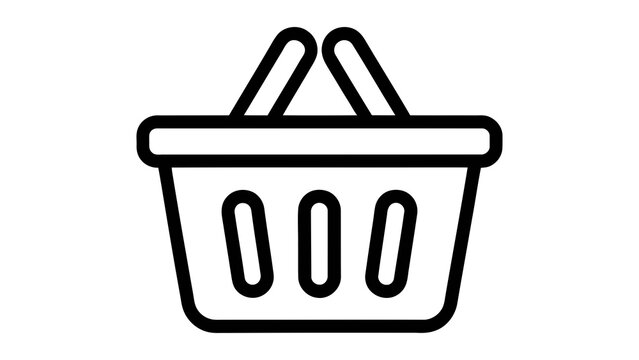 Shopping basket vector icon for e-commerce, retail store, checkout, and online shopping UI