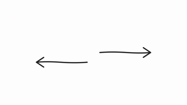 Two simple arrows pointing in opposite directions against a white background