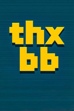 Gen Z pixel sticker thx bb slang typography on teal