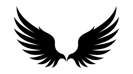 Fototapeta premium Majestic black eagle wings vector illustration featuring sharp feathered design elements for modern graphic branding projects