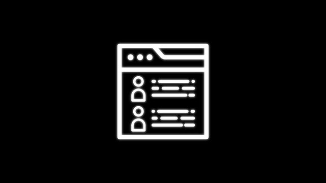 Web browser interface icon with user profile settings, login form, account management, registration page, online application, secure access, and modern website navigation design concept.