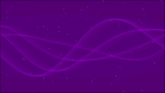 Abstract magenta sine wave lines flowing with glowing dust particles for motion graphics background