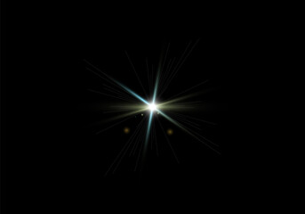 Fototapeta premium Radiant Starburst Lens Flare Effect ,Blue Starburst Lens Flare Effect Background 