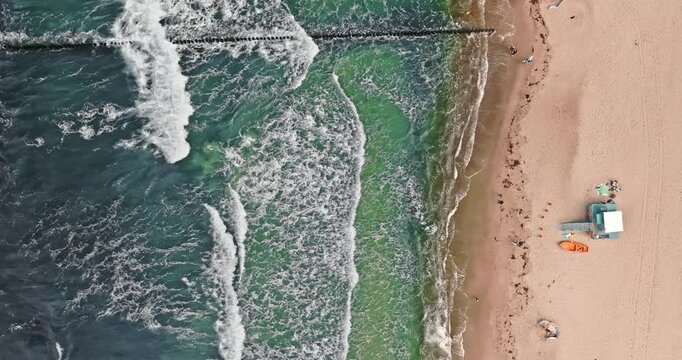 Storm waves over the Baltic Sea in summer, Poland