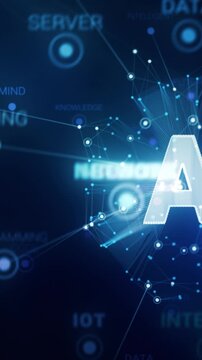 Futuristic artificial intelligence network title