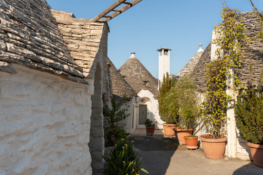 Authentic trulli village architecture in Alberobello, Italy