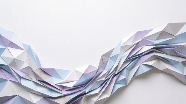 Abstract polygonal energy field with soft pastel colors with intricate arrangement interconnected polygons forming energetic flowing field pastel shades modern