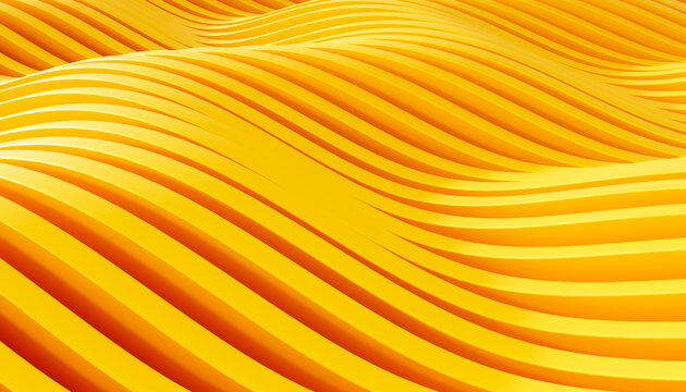 Yellow wavy ripple pattern abstract background render