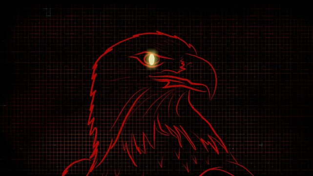 Abstract Red Neon  Eagle Vector Motion Graphic