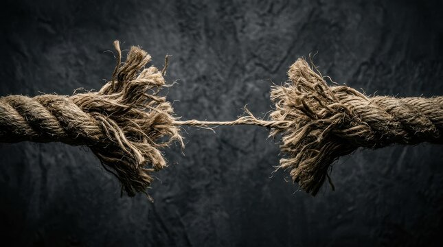 Rustic hemp rope knot tied on reflective water surface at golden hour
