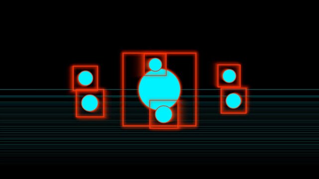 Abstract Neon Resonance Pulse Seamless Loop withAbstract Digital Object Tracking Motion Graphics with Glowing Geometric Shapes #ff0055 solid theme