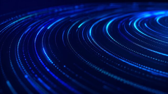 Abstract glowing blue data stream curves representing digital connectivity