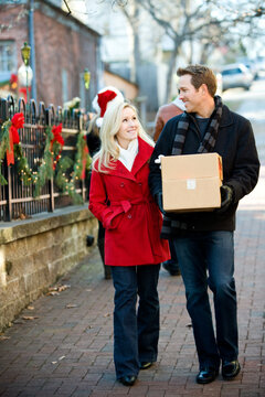 Christmas: Taking Boxes to Ship at Christmas